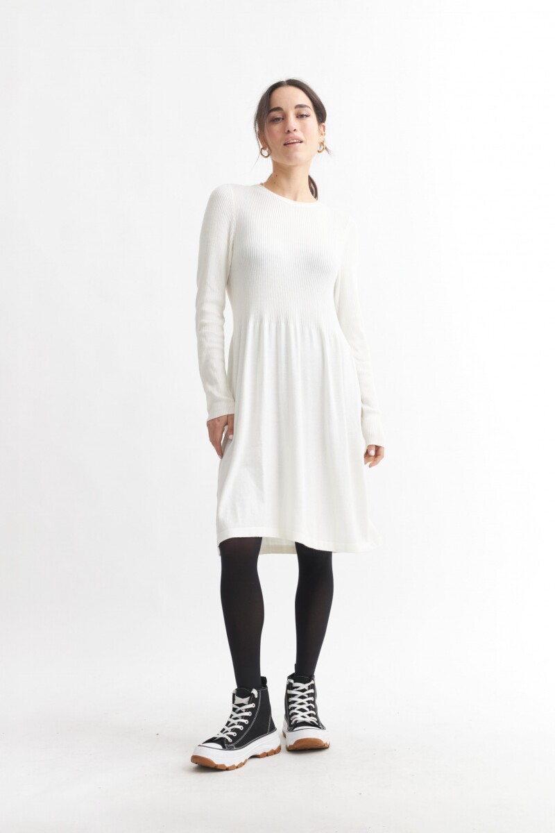 Vestido tejido manga larga CRUDO
