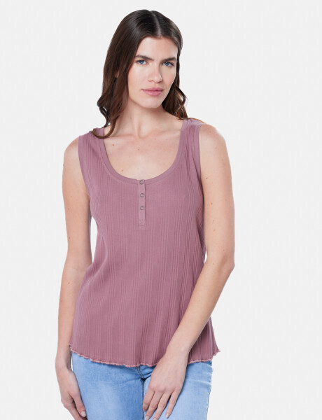 MUSCULOSA RIB CON BOTONES Rosado