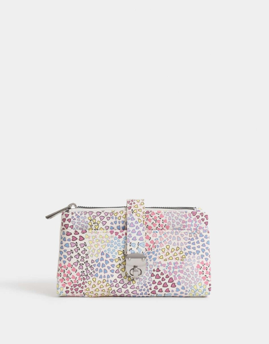 Billetera Fichero Con Broche Metálico - Combinacion Multicolor 