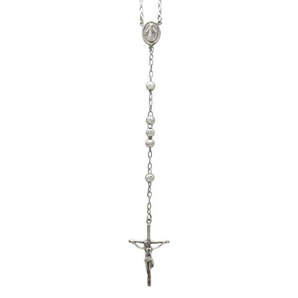 Rosario Virgen Milagrosa - Plata 925 - Sin Piedra - RO3003 Sinpiedra