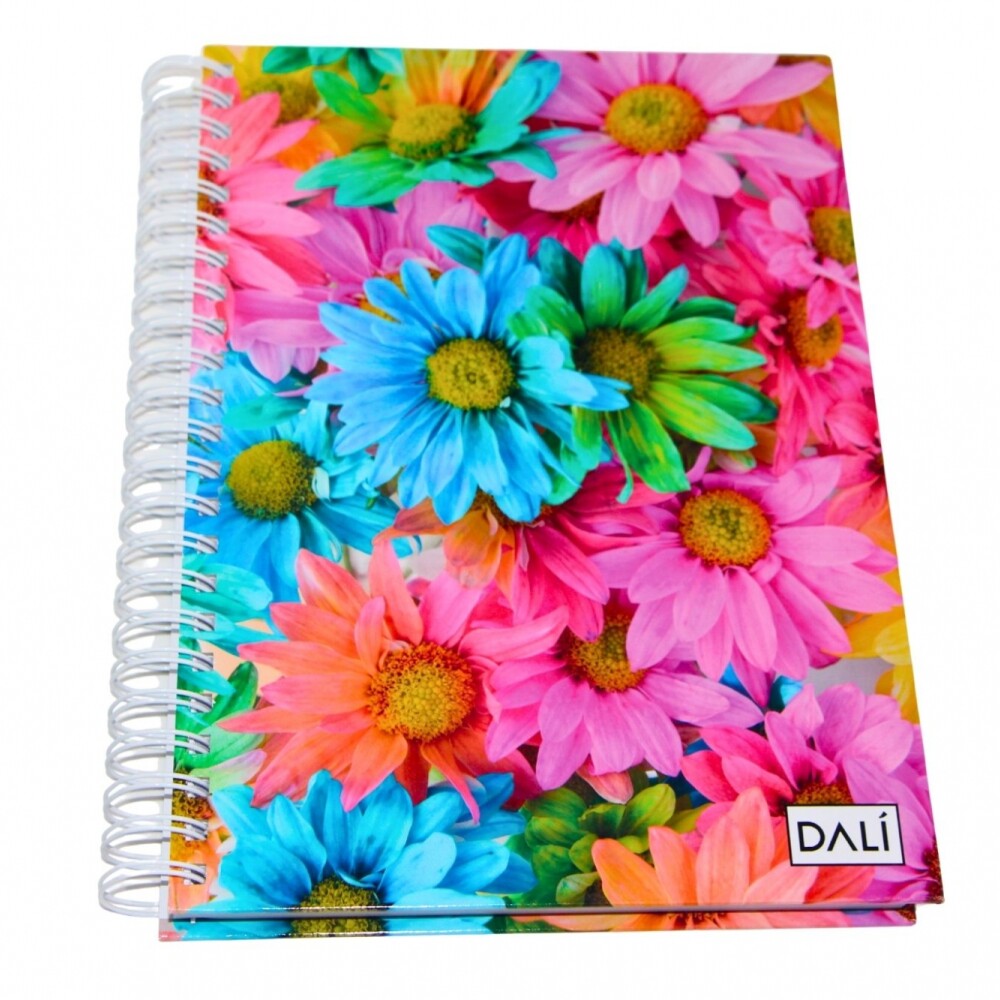CUADERNOLA DALI 200 HOJAS SUPER TAPA DURA TAPA MARGARITAS COLORIDAD