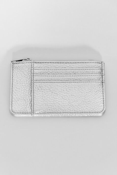 Monedero Tarjetero Corral Plateado