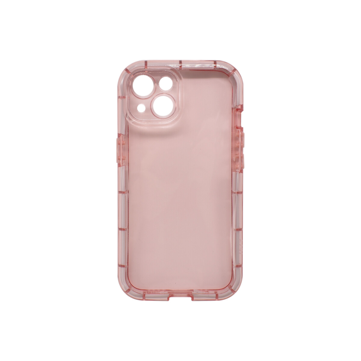 Protector iPhone 13/14 transparente color rosa 