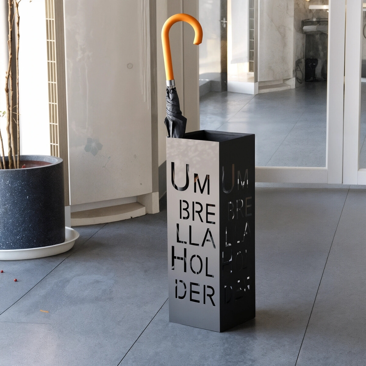 Soporte para paraguas de metal - NEGRO 