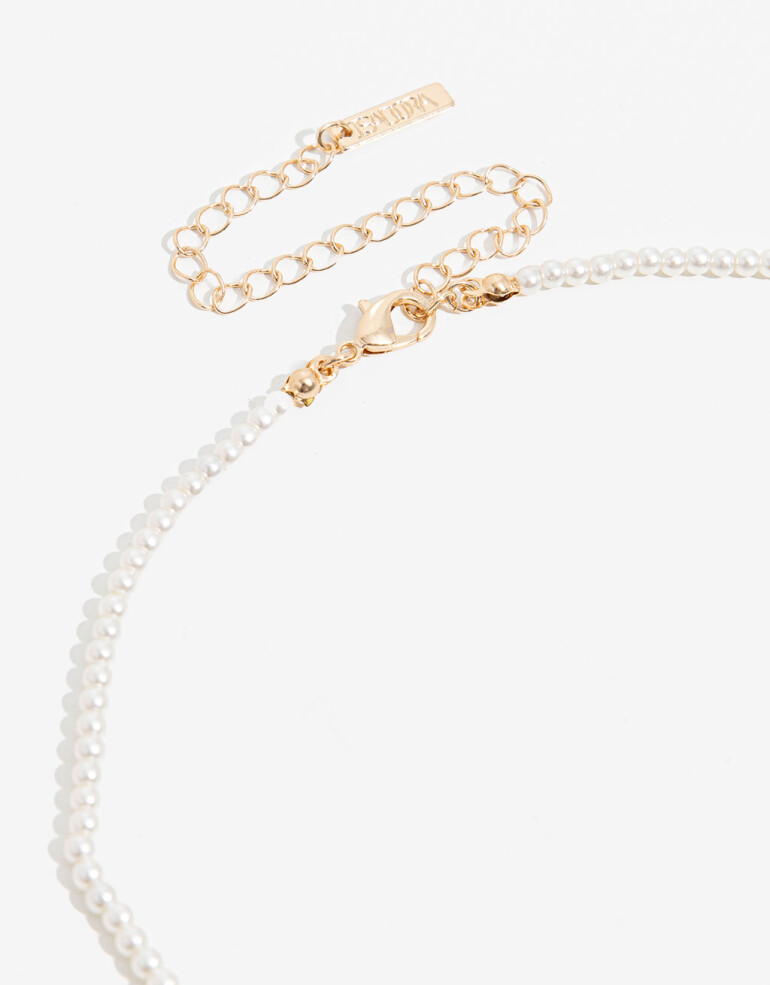 Collares Cortos Perla Collar Con Perlas - Dorado