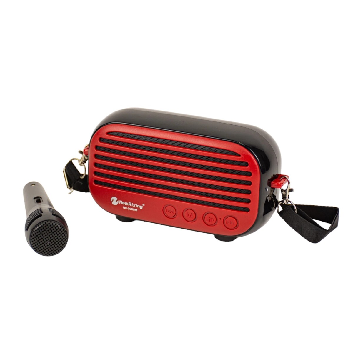 Parlante Microfono Con Bluetooth Y Usb A Bateria - Rojo 