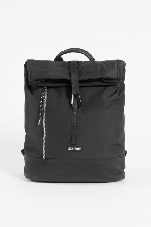 Mochila zipper de tela negro