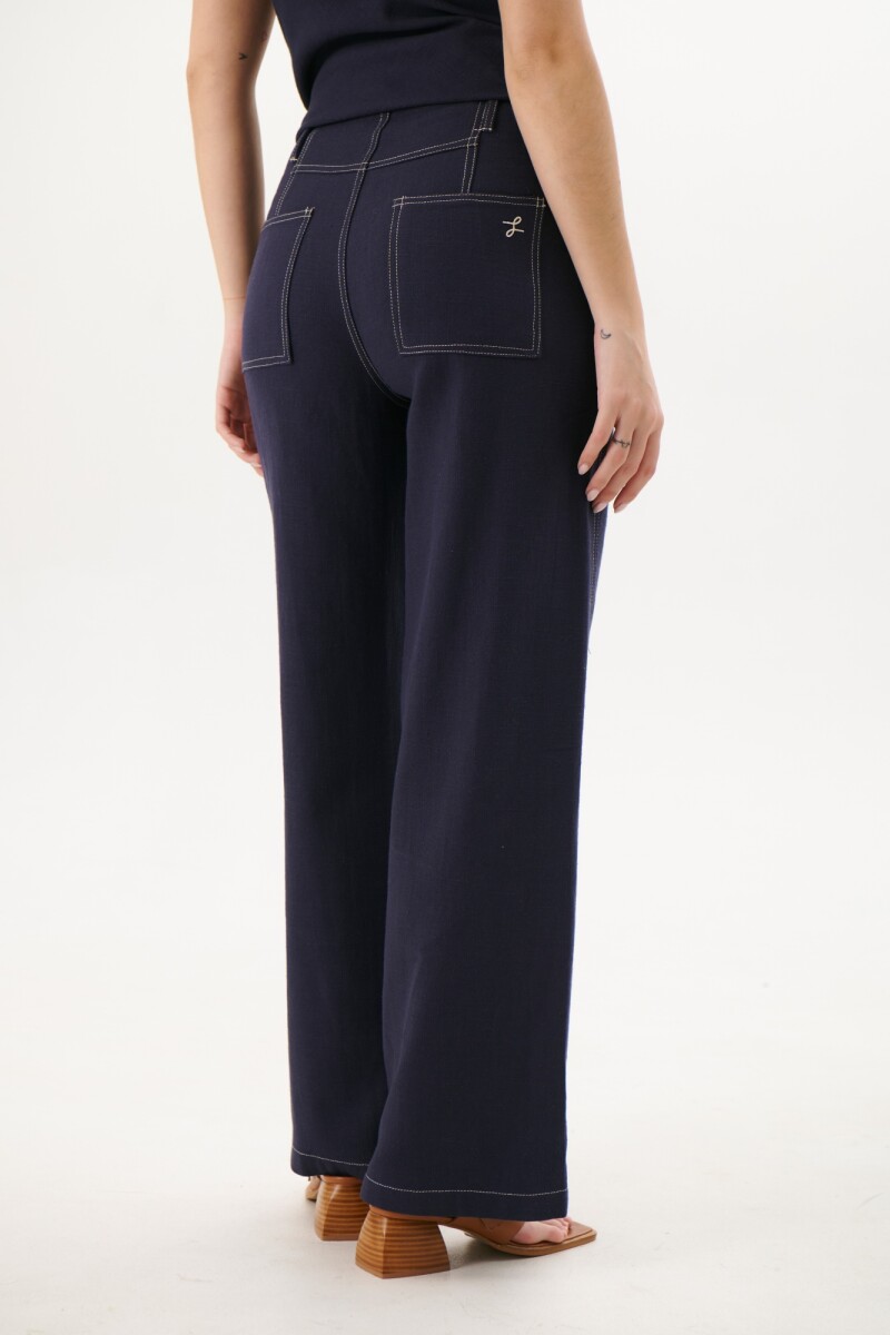 PANTALON LINO ART AZUL