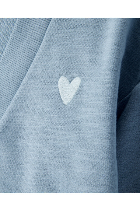 Saco de algodón, azul con bordado corazón Saco de algodón, azul con bordado corazón