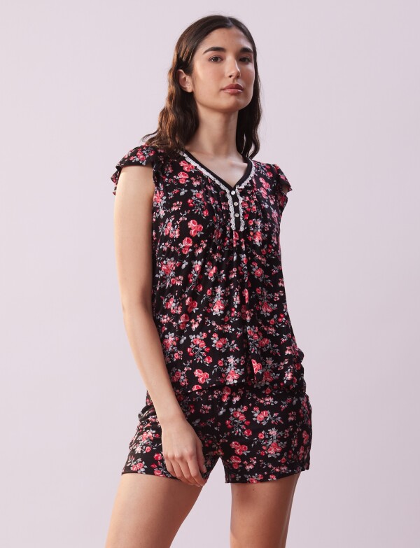 Pijama C/short MULTI/NEGRO