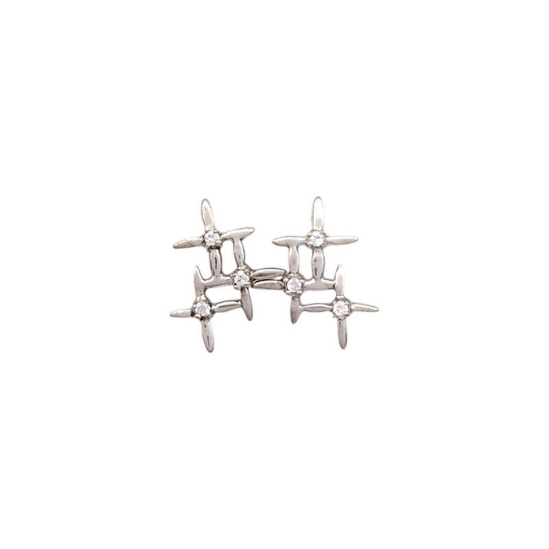 Caravanas Triple-Plata 925-Piedra Zirconia-CA3064 Conpiedra