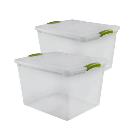 Set x2 Caja organizadora 45 lts Wenbox TRANSPARENTE