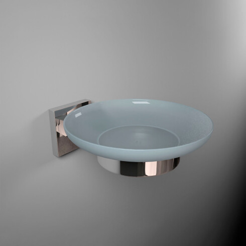 Jabonera Cromada Con Plato De Vidrio Marca Aqualia Linea Manchester 000