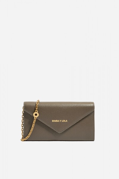 BOLSO SOLAPA MINI PIEL Gris Topo