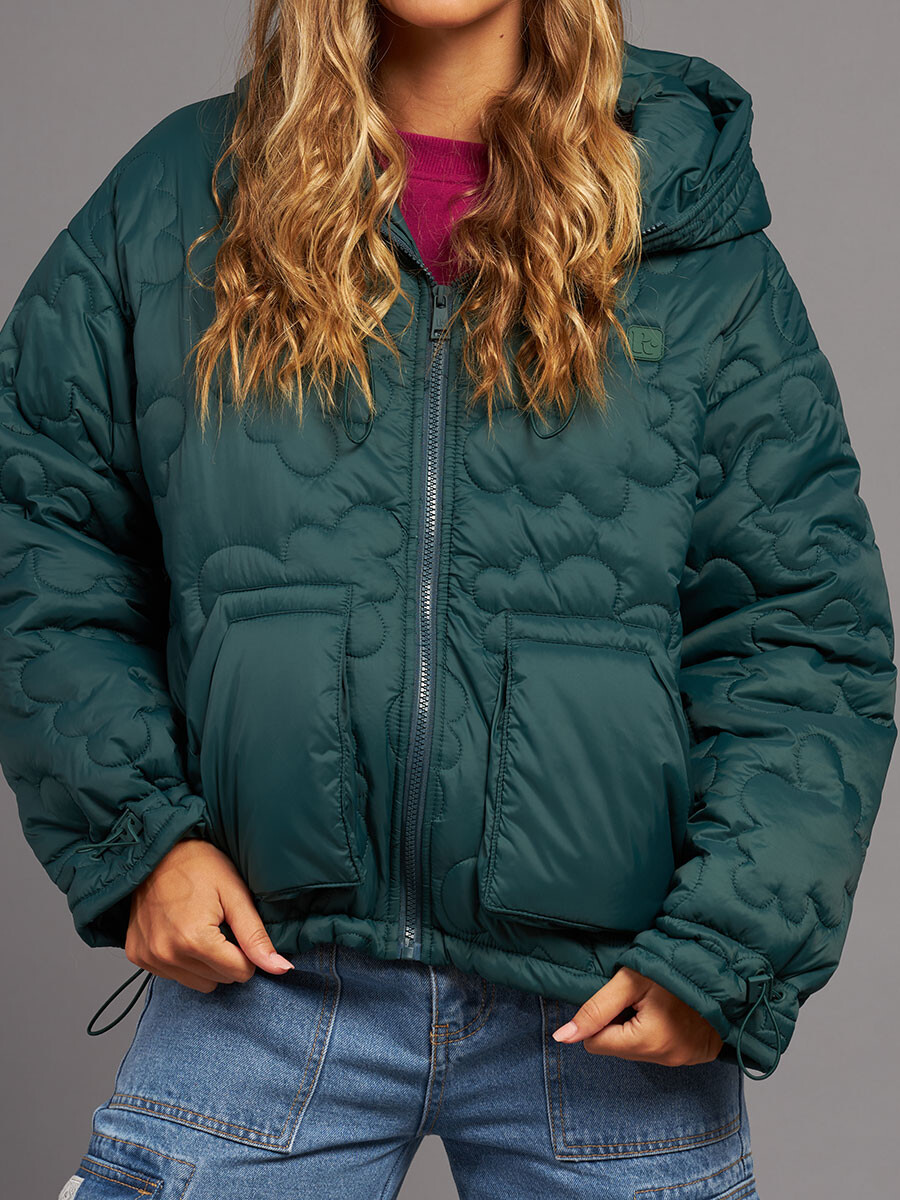 CAMPERA FLERA RUSTY - Verde Oscuro 