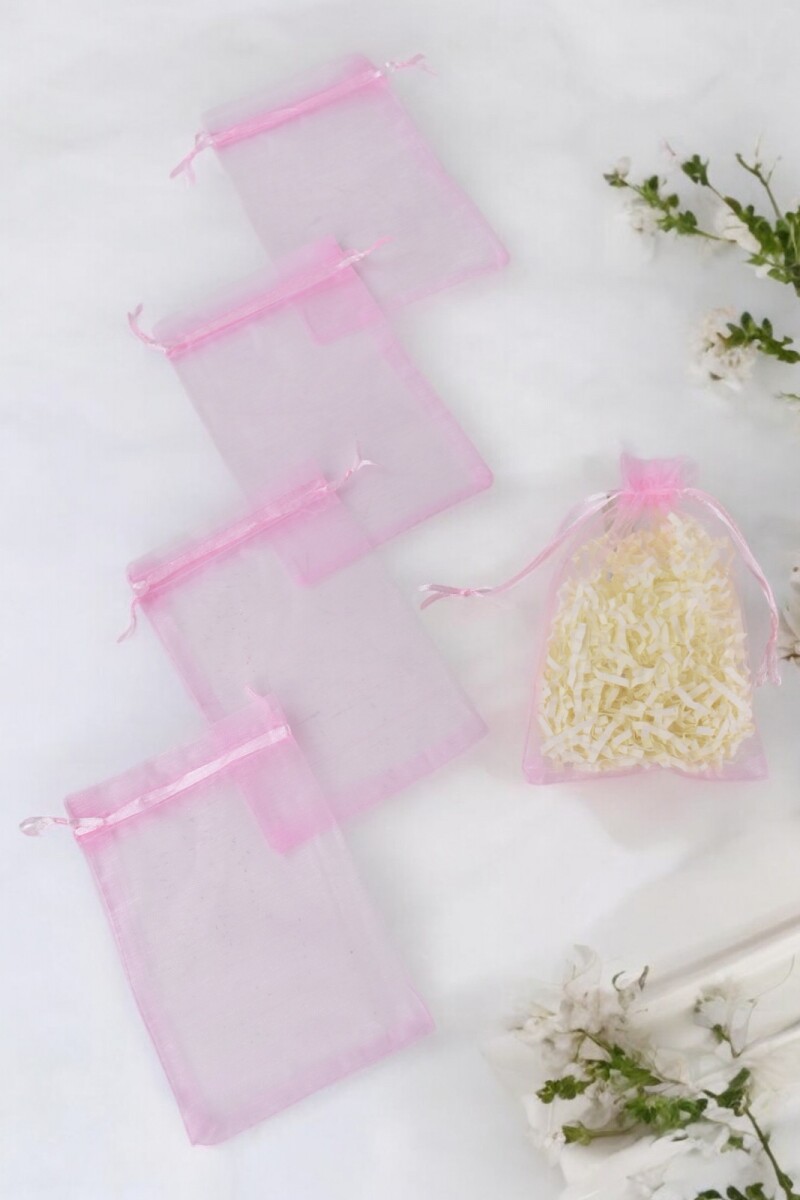 Pack x 100 - Bolsas organza 9x15 cm - ROSA 
