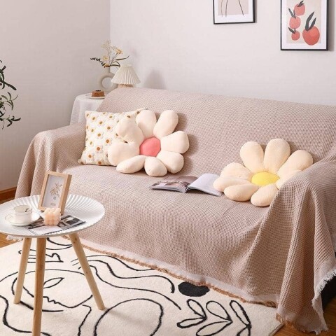 Manta para sillón y cama 90x150cm beige