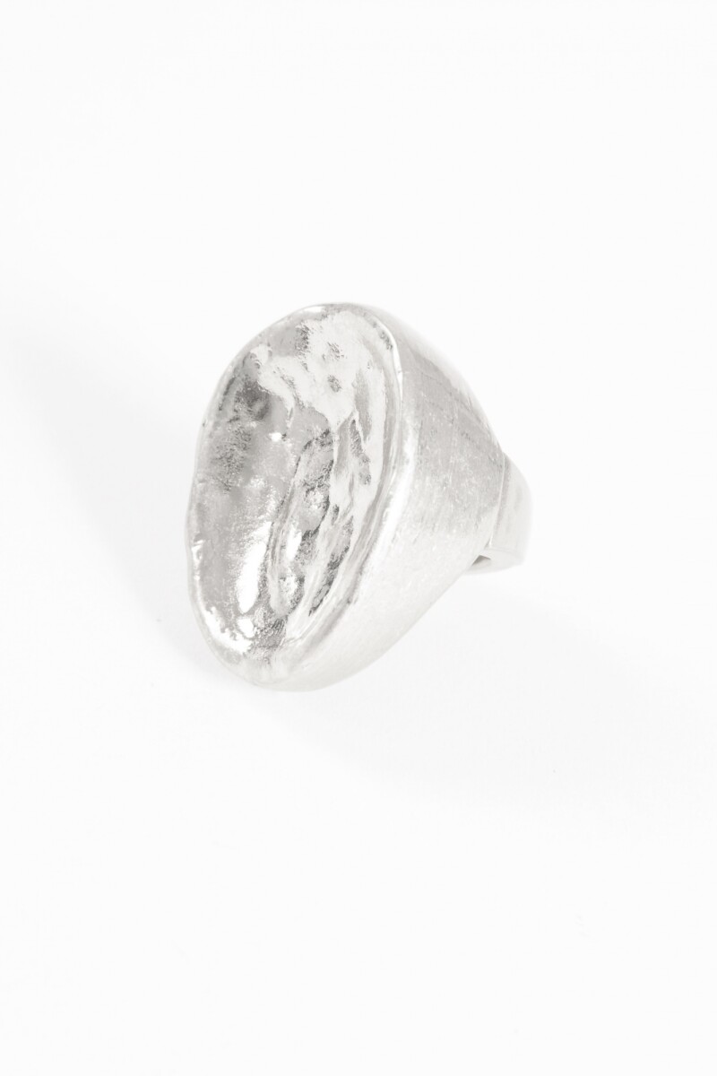 Anillo ajustable irregular plateado