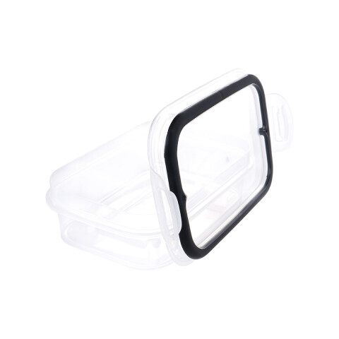 Pote Rectangular con Traba 500 ml NEGRO