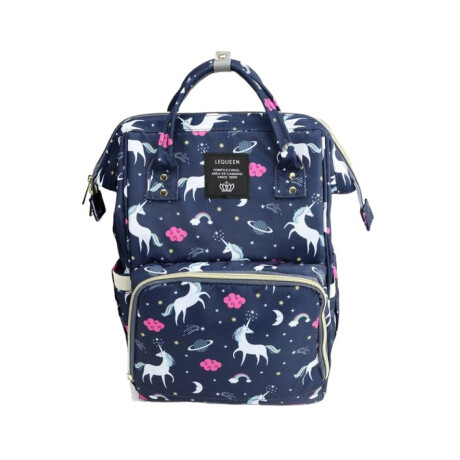 Mochila Maternal Unicornio Fondo Azul