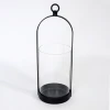 PORTA VELA METAL NEGRO/VIDRIO 10X10X27CM Unica