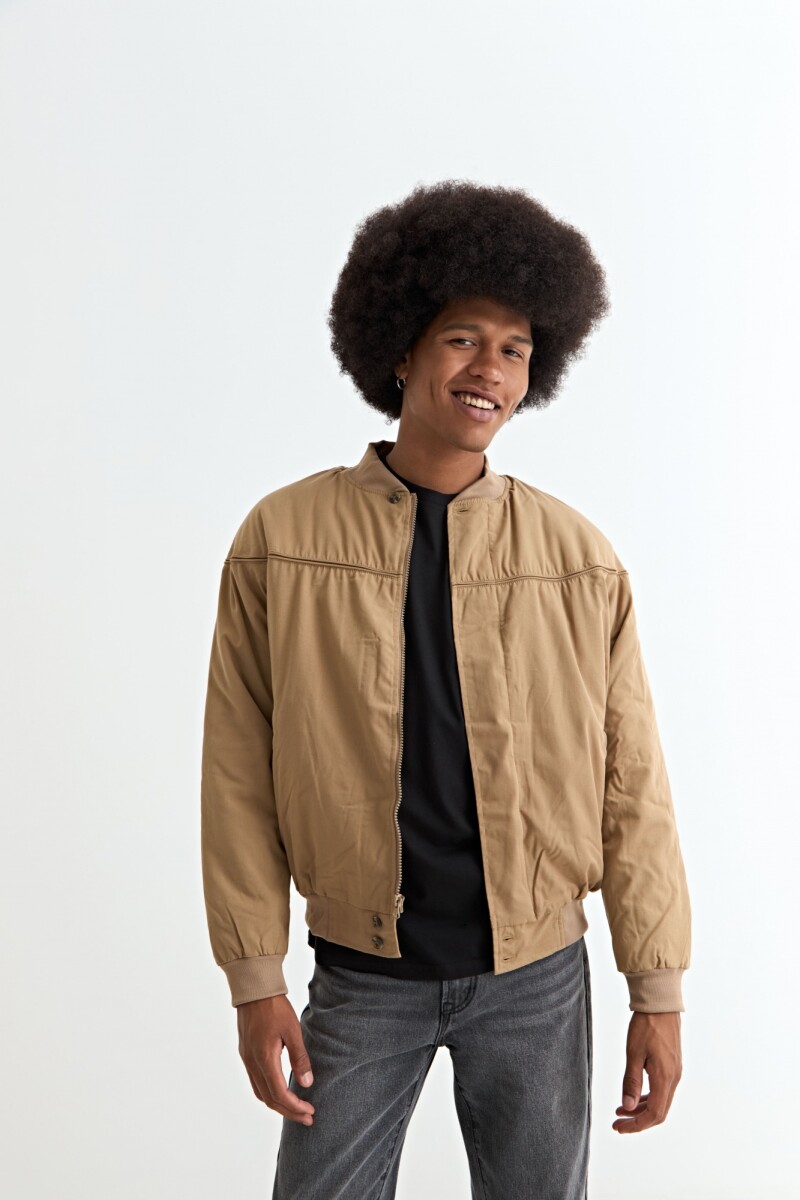Campera bomber de nylon - Khaki 