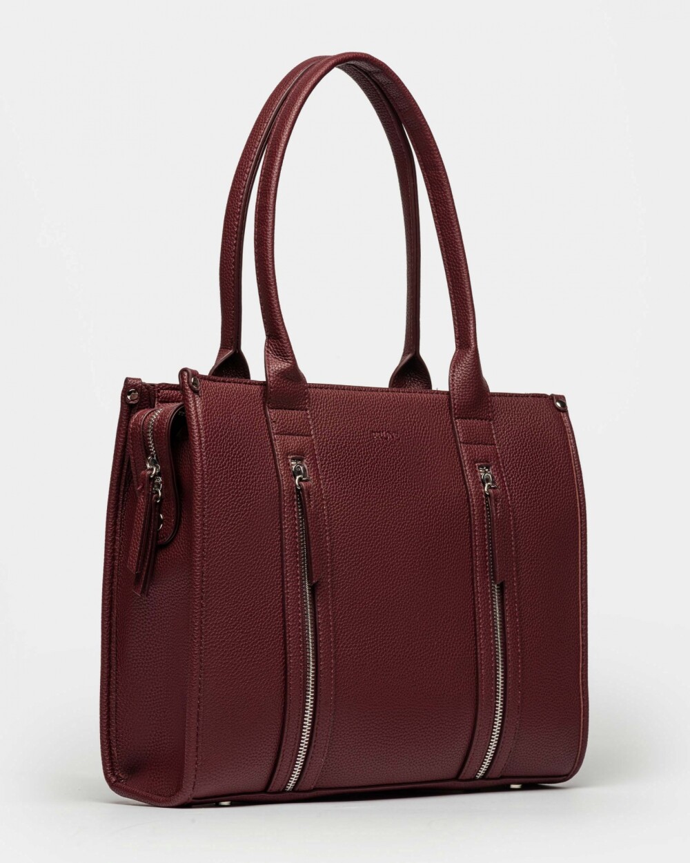 Shopper Oak En Efecto Cuero Graneado Bordeaux