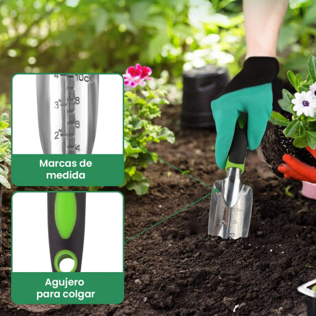 Set X10 Herramientas Inox Jardín Pala Rastrillo Podar Hog007007