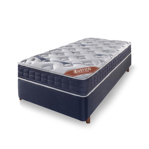 Conjunto Sommier 1 Plaza - Rustico - Espuma D60 Conjunto Sommier 1 Plaza - Rustico - Espuma D60