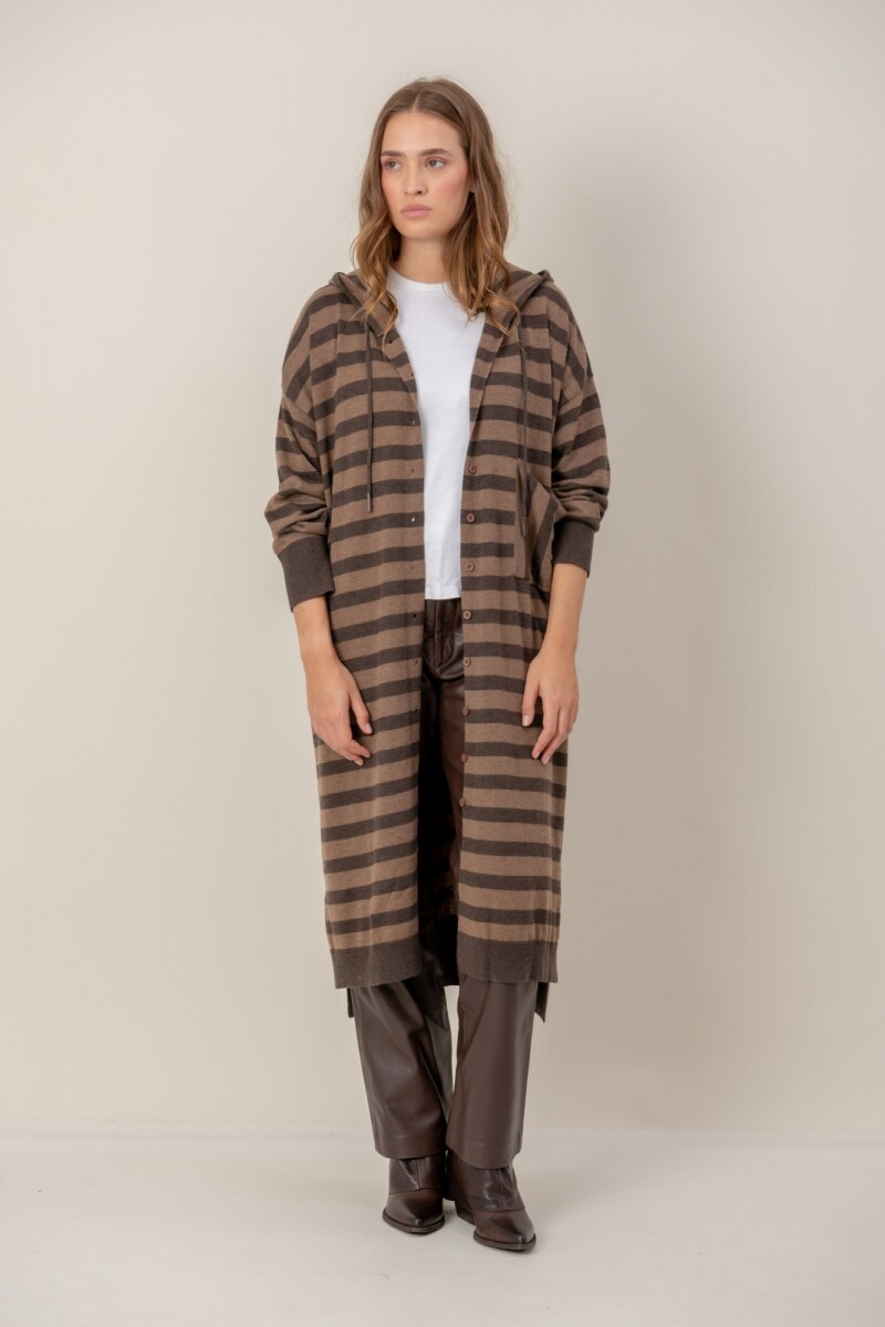 Cárdigan largo con capucha 