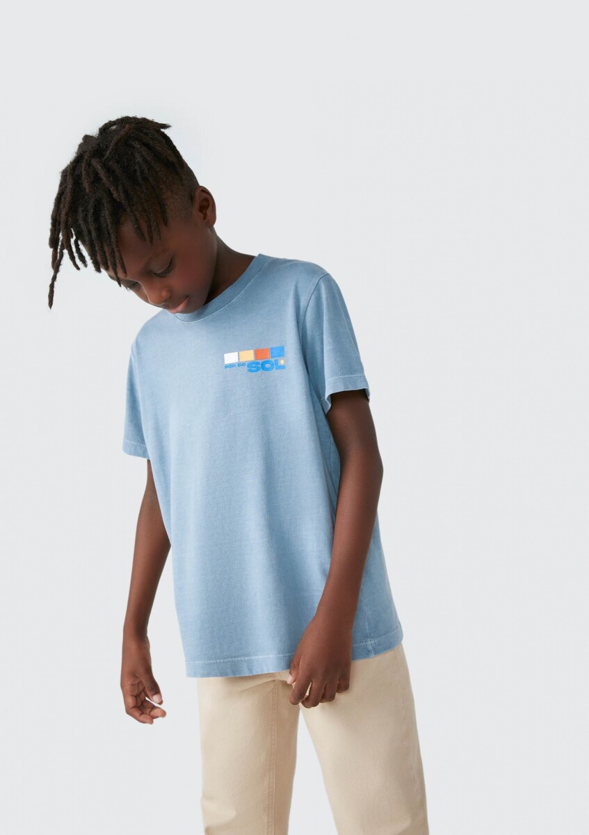 CAMISETAS INFANTIL CON ESTAMPA - AZUL 