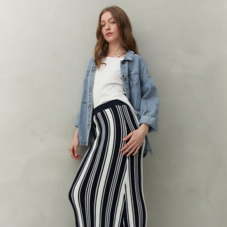 FALDA ROSALINE Blanco/Azul