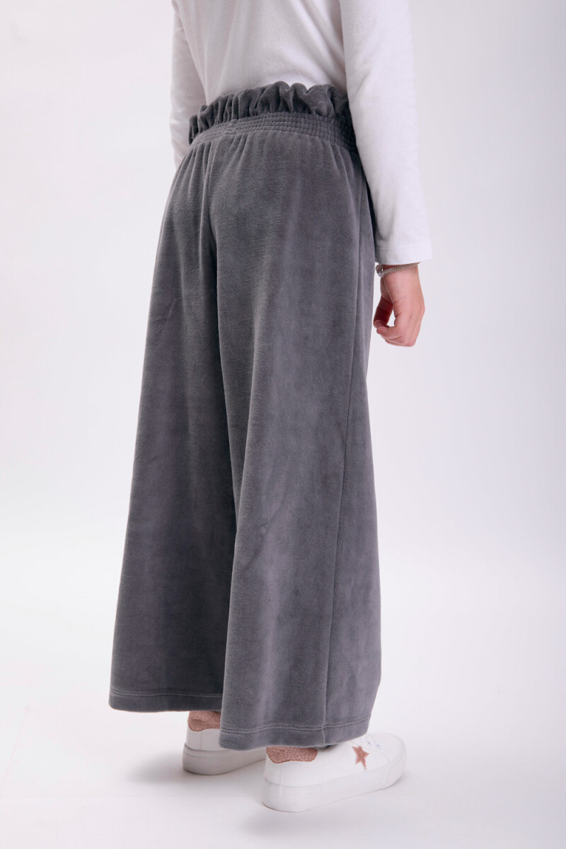 Pantalón plush ancho Gris