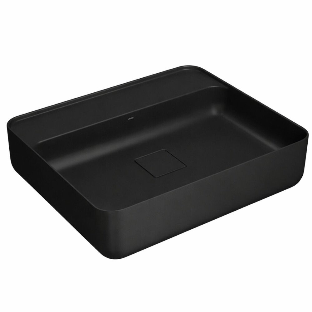 Bacha de apoyo rectangular 50x40 cm C/mesa Negro mate Deca Bacha De Apoyo Rectangular 50x40 Cm C/mesa Negro Mate Deca