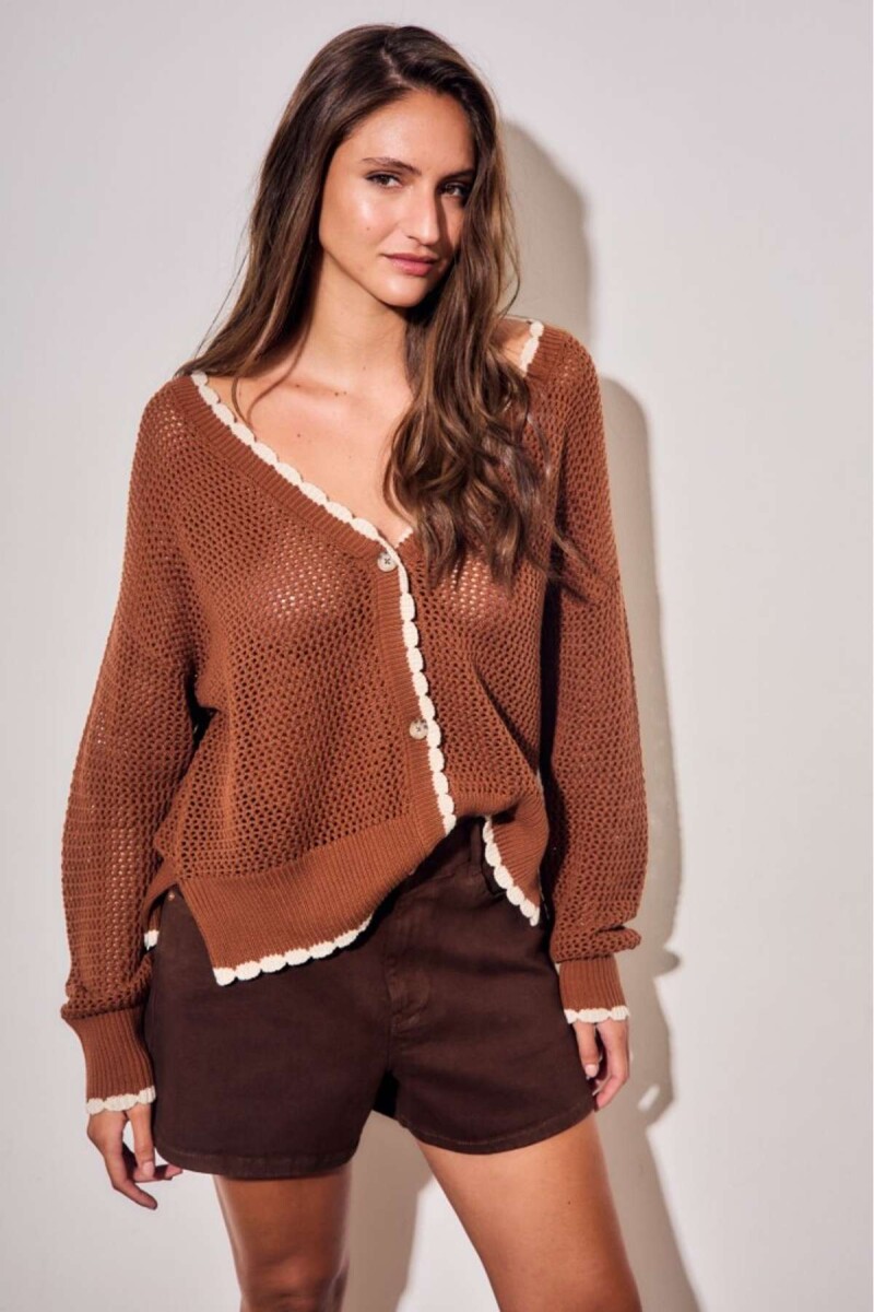 Cardigan Texturado - Chocolate 