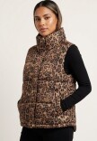 chaleco Print Puffer Marron