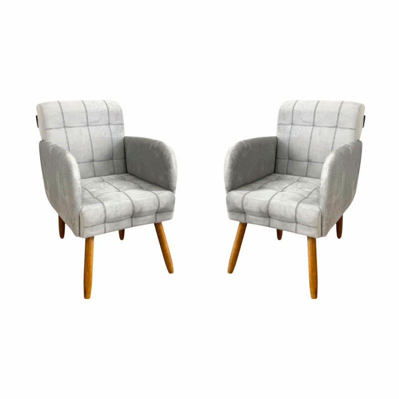 Pack x2 Sillón poltrona 1 cuerpo Lumax Maya nórdico de tela Granito