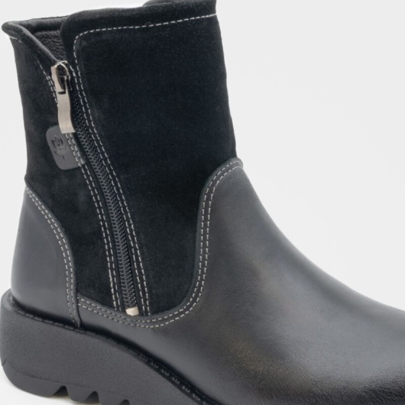 Bota Cuero Lombardino 36-40 Negro