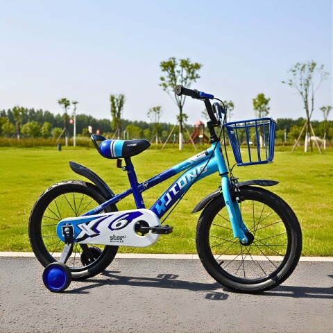 Bicicleta Infantil Yjtong Rod 16 Canasto Parrilla Rueditas Azul 1