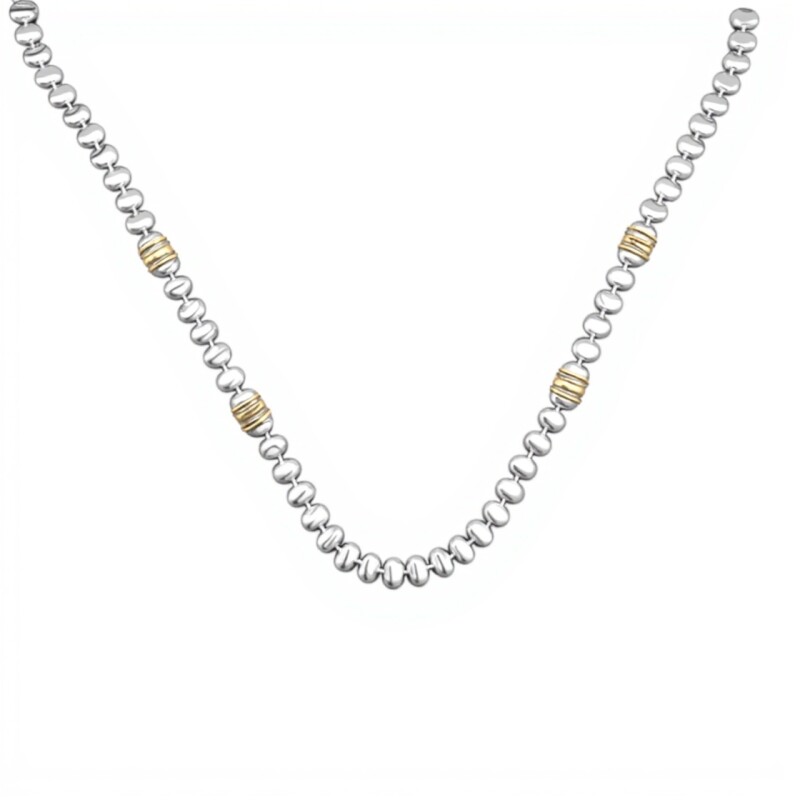 Cadena Estilo Huesito- Plata y Oro - sin piedra -CD5093 sinpiedra