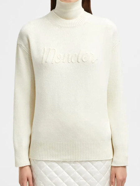 Moncler - Buzo de Lana y Cachemira Bordado 35