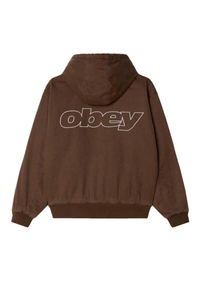 OBEY RANDY ZIP UP HOOD Marron