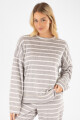 Pijama polar rayado Gris melange