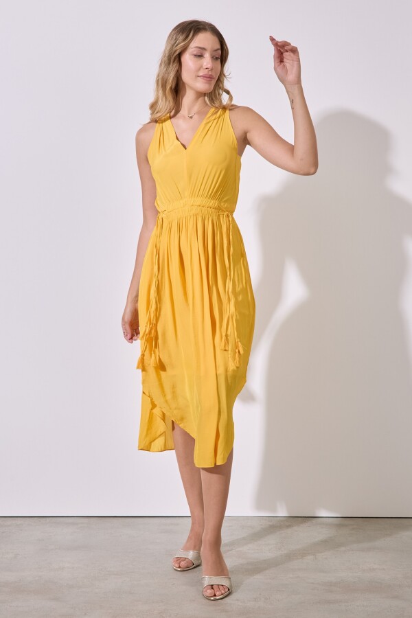 Vestido Frunces AMARILLO