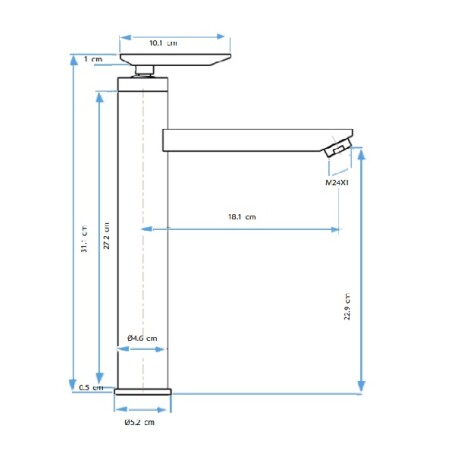 GRIFERIA DE LAVATORIO ALTO PICO LINEA EDIMBURGO AQUALIA CROMO 40MM 000