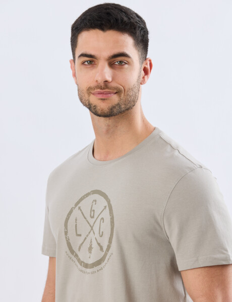 REMERA ESTAMPADA DE ALGODÓN Khaki