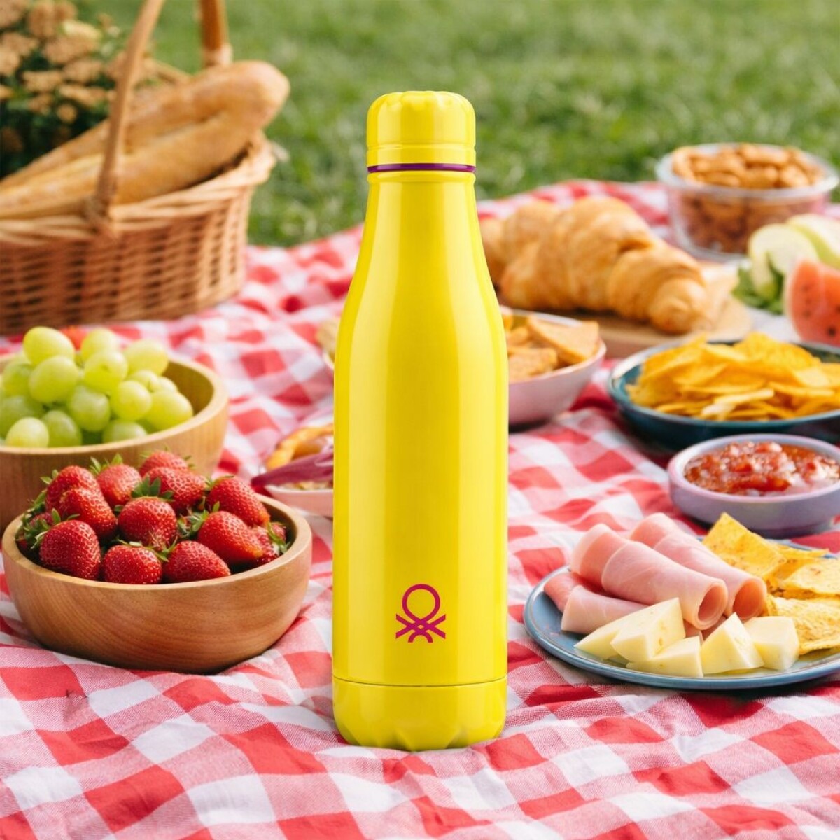 Botella Térmica Acero Inox 500ml Benetton - Amarillo 