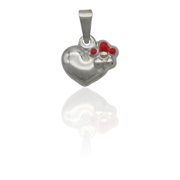 Dije Colgante Corazón con Flor-Plata 925-Resina-CP3220 Sinpiedra