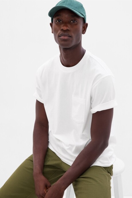 Remera Con Bolsillo Hombre White V2 Global