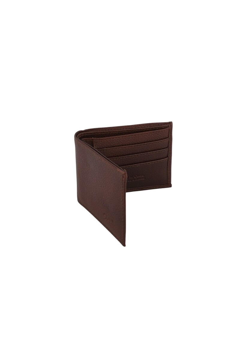 Billetera de cuero con cierre Marron